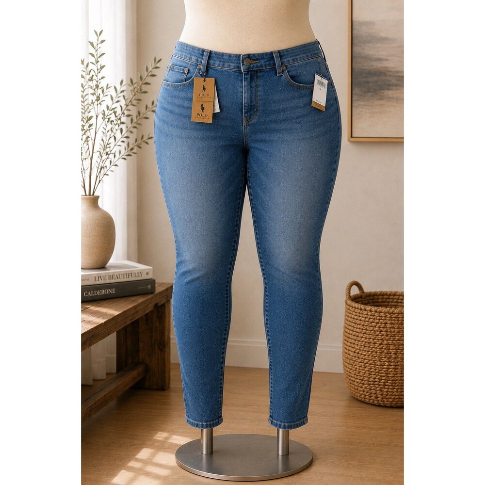 Polo Ralph Lauren High Rise Skinny Jeans 33 NWT Medium Wash Denim